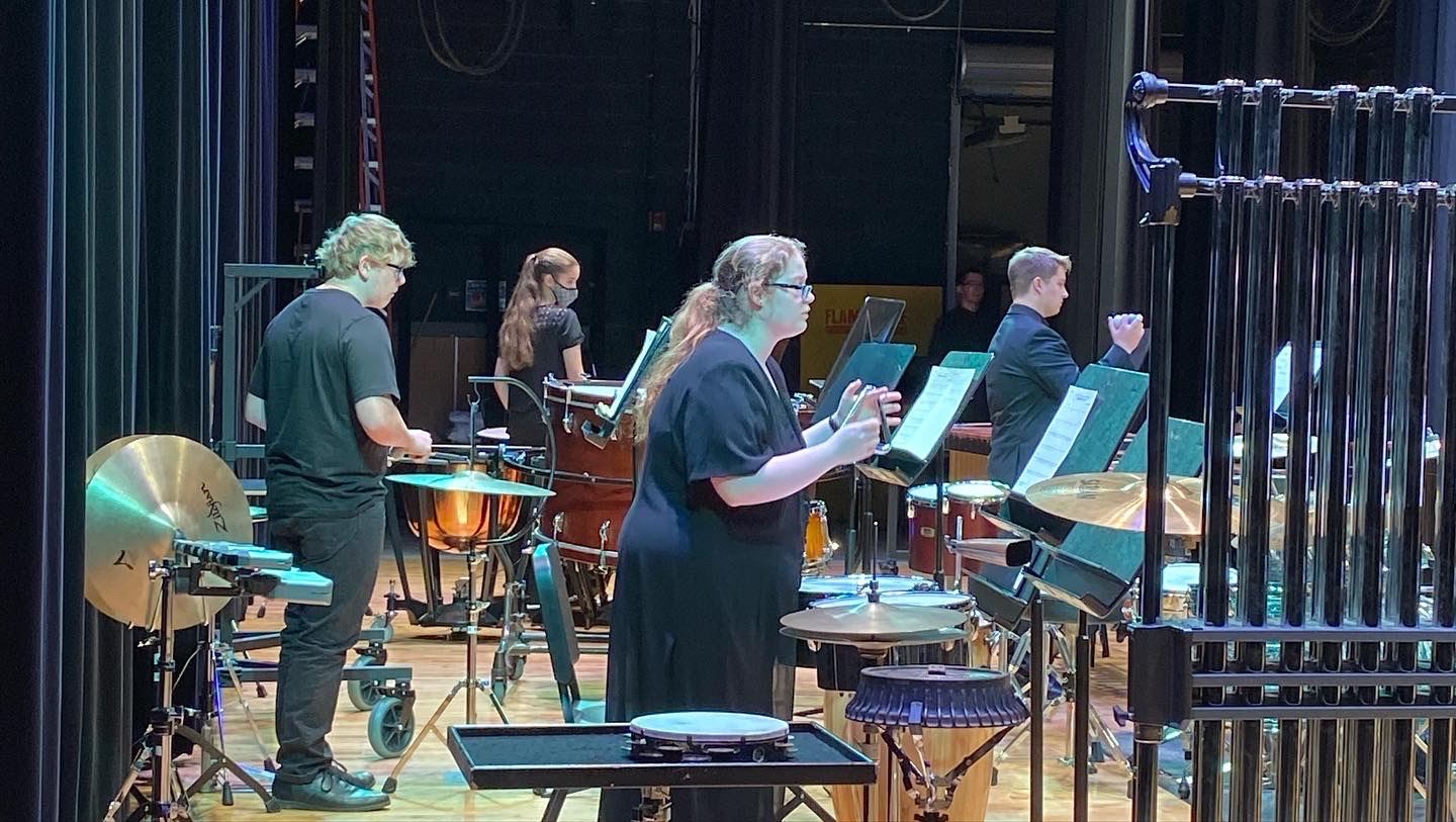 Percussion Ensemble performing on stage